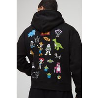 Schwarzer kastiger Oversize Hoodie mit Disney Toy Story Print und Reißverschluss - XS, Schwarz Schwarzer kastiger Oversize Hoodie mit Disney Toy Story Print und Reißverschluss - XS, Schwarz von boohooman