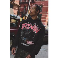 Kastiger Oversize Hoodie mit Official Man Print - Schwarz - XS, Schwarz Kastiger Oversize Hoodie mit Official Man Print - Schwarz - XS, Schwarz von boohooman