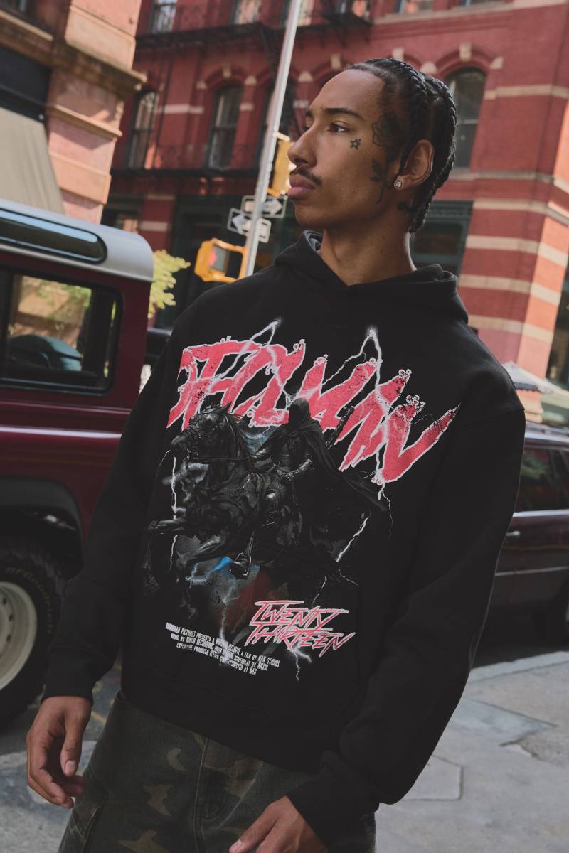 Kastiger Oversize Hoodie mit Official Man Print - Schwarz - XS, Schwarz von boohooman