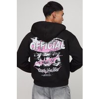 Schwarzer kastiger Oversize Hoodie mit Reißverschluss und Official Moto Stern-Print - XS, Schwarz Schwarzer kastiger Oversize Hoodie mit Reißverschluss und Official Moto Stern-Print - XS, Schwarz von boohooman