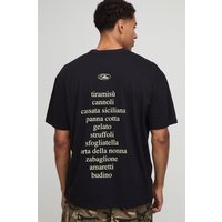 Schwarzes Oversize T-Shirt mit Dessert-Print - XS, Schwarz Schwarzes Oversize T-Shirt mit Dessert-Print - XS, Schwarz von boohooman