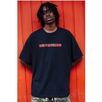 Schwarzes Oversize T-Shirt mit Gyaldem Slogan - XS, Schwarz Schwarzes Oversize T-Shirt mit Gyaldem Slogan - XS, Schwarz von boohooman