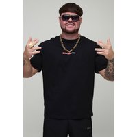 Schwarzes Oversize T-Shirt mit Ibiza Ultimate Boss Print - XS, Schwarz Schwarzes Oversize T-Shirt mit Ibiza Ultimate Boss Print - XS, Schwarz von boohooman