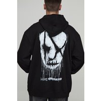 Black Oversized Ice Nine Kills License Printed Hoodie - Schwarz - S, Schwarz von boohooman