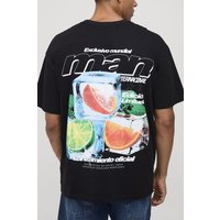 Schwarzes Oversize T-Shirt mit Iced Fruit Print - XS, Schwarz Schwarzes Oversize T-Shirt mit Iced Fruit Print - XS, Schwarz von boohooman