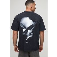Schwarzes Oversize Man T-Shirt mit Acid-Waschung - XS, Schwarz Schwarzes Oversize Man T-Shirt mit Acid-Waschung - XS, Schwarz von boohooman
