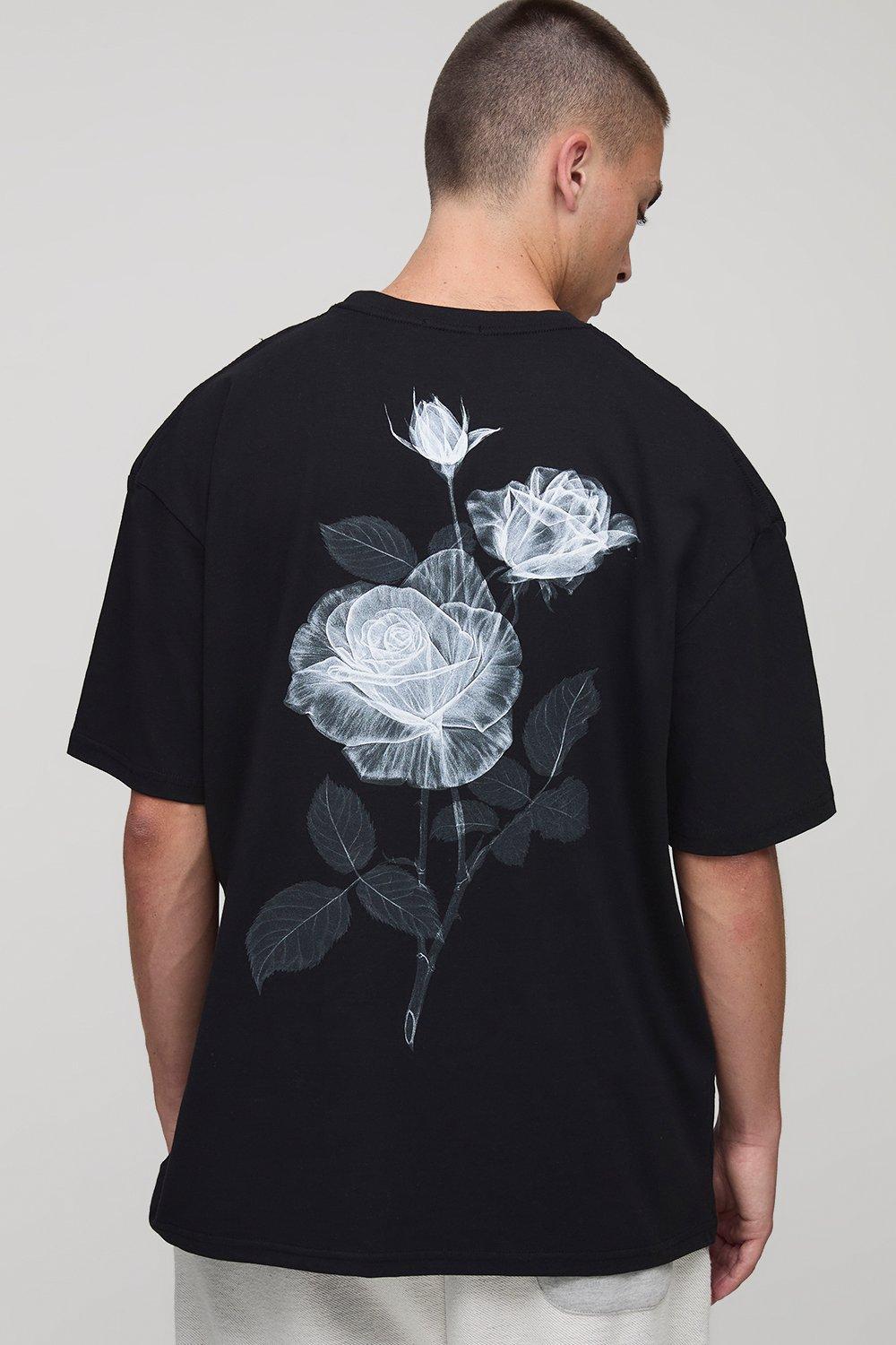 Black Oversized Man Line Drawn Floral Graphic T-Shirt - Schwarz - XL, Schwarz Black Oversized Man Line Drawn Floral Graphic T-Shirt - Schwarz - XL, Schwarz von boohooman