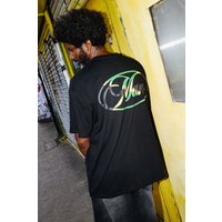 Schwarzes Oversize T-Shirt mit Man-Schriftzug - XS, Schwarz Schwarzes Oversize T-Shirt mit Man-Schriftzug - XS, Schwarz von boohooman