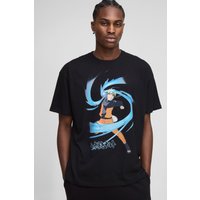 Schwarzes Oversize T-Shirt mit lizenziertem Naruto Anime Print - L, Schwarz von boohooman
