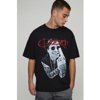 Black Oversized Ozzy Ozbourne License Printed T-Shirt - Schwarz - XL, Schwarz von boohooman