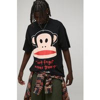 Black Oversized Paul Frank License Printed T-Shirt - Schwarz - S, Schwarz von boohooman