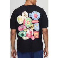 Schwarzes Oversize T-Shirt mit Summer Coaster Print - XS, Schwarz Schwarzes Oversize T-Shirt mit Summer Coaster Print - XS, Schwarz von boohooman