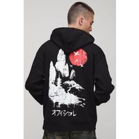 Schwarzer Oversize Hoodie mit Tokyo-Print - XS, Schwarz Schwarzer Oversize Hoodie mit Tokyo-Print - XS, Schwarz von boohooman