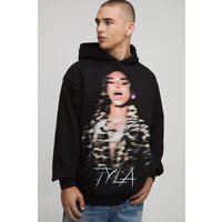Schwarzer Oversize Hoodie mit lizenziertem Tyla-Print - M, Schwarz von boohooman