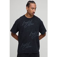 Schwarzes Limited Edition T-Shirt mit Print - XS, Schwarz Schwarzes Limited Edition T-Shirt mit Print - XS, Schwarz von boohooman