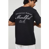 Schwarzes T-Shirt mit BM-Stickerei - XS, Schwarz Schwarzes T-Shirt mit BM-Stickerei - XS, Schwarz von boohooman