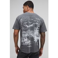 Schwarzes T-Shirt mit Print - S, Schwarz von boohooman