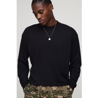 Langärmliges schwarzes T-Shirt - L, Schwarz von boohooman