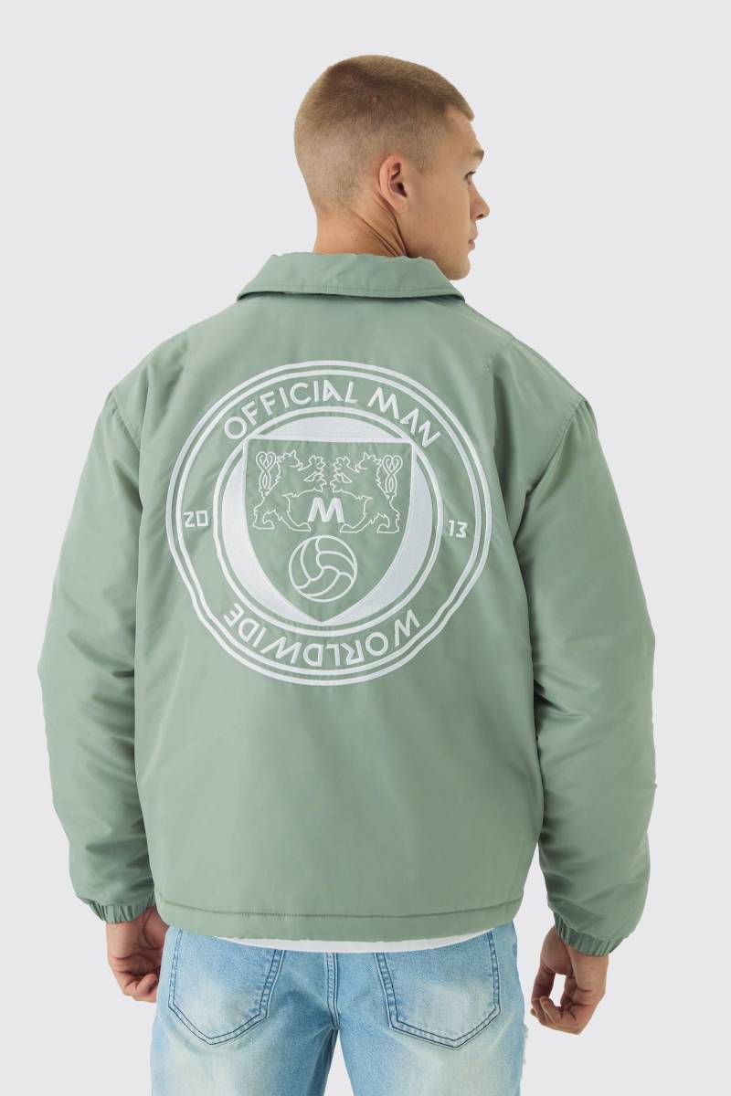 Blaue Official Man Coach-Jacke von boohooman