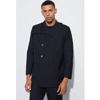 Blazer mit geradem Bein und Overlay-Detail - Schwarz - 36, Schwarz von boohooman