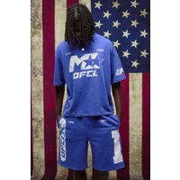 Kastiges blaues Oversize T-Shirt und Oversize Shorts - XS, Blau Kastiges blaues Oversize T-Shirt und Oversize Shorts - XS, Blau von boohooman