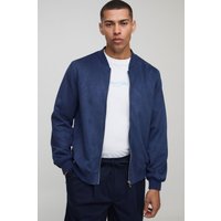 Bomberjacke aus Wildleder-Imitat - Blau - XS, Blau Bomberjacke aus Wildleder-Imitat - Blau - XS, Blau von boohooman