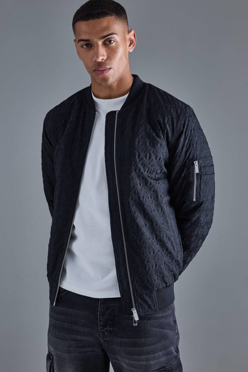 Bomberjacke mit Hahnentritt-Print von boohooman