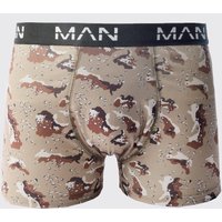 Boxershorts mit abstraktem Camouflage-Print - Braun - S, Braun von boohooman