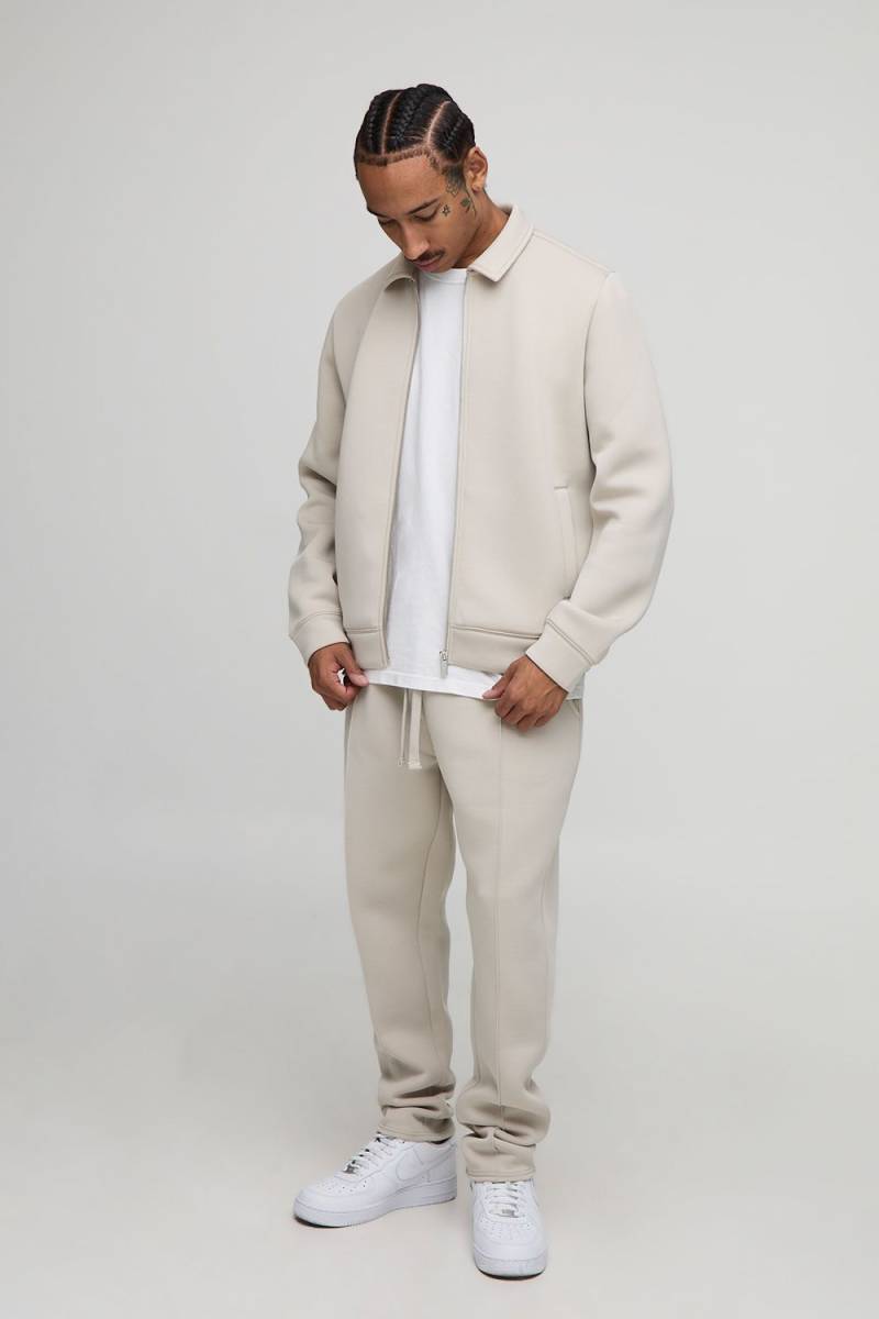 Kastiges Oversize Scuba Harrington-Set - Grau - M, Grau von boohooman