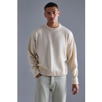Kastiger Strickpullover - Ecru - M, Ecru von boohooman