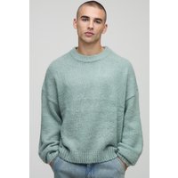 Kastiger Strickpullover - Grün - XS, Grün von boohooman