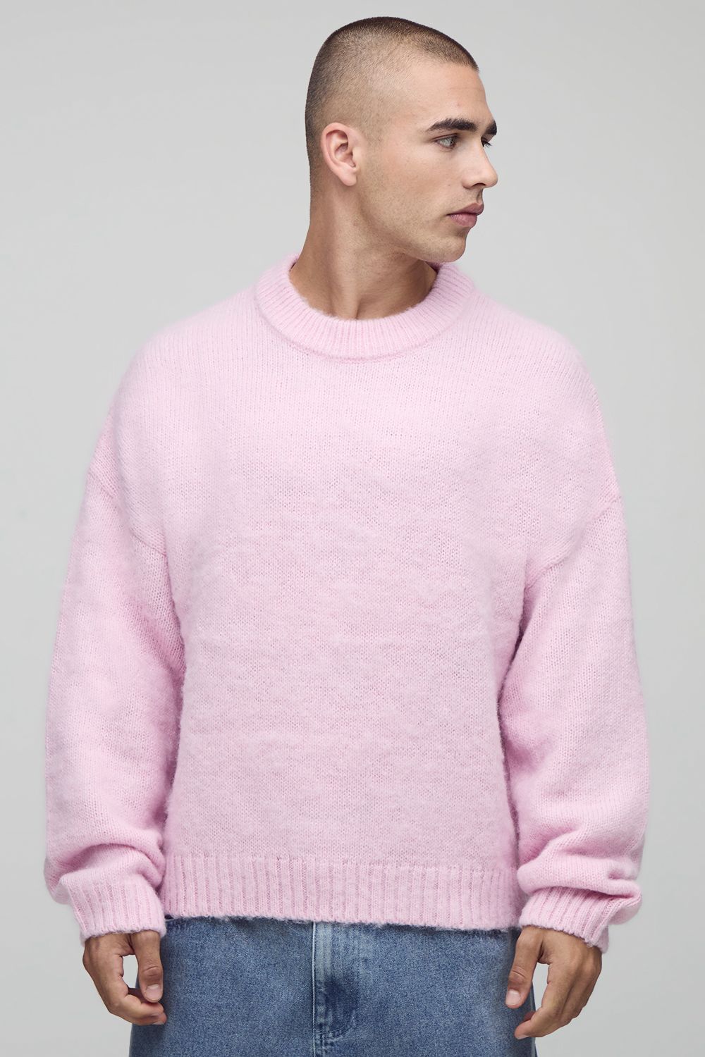 Kastiger Strickpullover - Rosa - XS, Rosa Kastiger Strickpullover - Rosa - XS, Rosa von boohooman