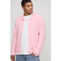 Kastiges gestricktes Hemd - Rosa - XS, Rosa Kastiges gestricktes Hemd - Rosa - XS, Rosa von boohooman