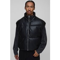 Kastige PU-Weste - Schwarz - XS, Schwarz Kastige PU-Weste - Schwarz - XS, Schwarz von boohooman