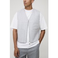 Kastige Melton Weste - Grau - XS, Grau von boohooman