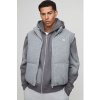 Kastige strukturierte Weste mit Trichterkragen - Grau - XS, Grau Kastige strukturierte Weste mit Trichterkragen - Grau - XS, Grau von boohooman