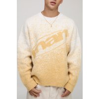 Boxy Fit Ombre Fluffy Knitted Jumper - Gelb - S, Gelb von boohooman
