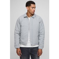 Kastige Nylon Coach-Jacke in Knitteroptik - Grau - XS, Grau Kastige Nylon Coach-Jacke in Knitteroptik - Grau - XS, Grau von boohooman