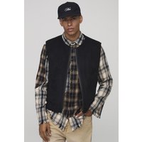 Kastige wendbare Weste aus Borg & Wildleder - Schwarz - XS, Schwarz Kastige wendbare Weste aus Borg & Wildleder - Schwarz - XS, Schwarz von boohooman