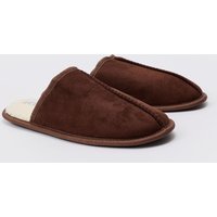 Braune Hausschuhe aus Wildlederimitat von boohooman