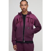 Kastiger Hoodie mit Reißverschluss - Burgund - XS, Burgund Kastiger Hoodie mit Reißverschluss - Burgund - XS, Burgund von boohooman