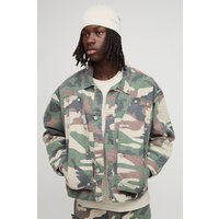 Camouflage Jeansjacke mit abnehmbarem Detail - Khaki - L, Khaki Camouflage Jeansjacke mit abnehmbarem Detail - Khaki - L, Khaki von boohooman