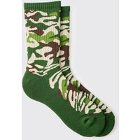 Camouflage Sport-Socken - Grün - ONE SIZE, Grün Camouflage Sport-Socken - Grün - ONE SIZE, Grün von boohooman