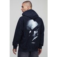 Oversize Hoodie mit Print - Grau - M, Grau von boohooman