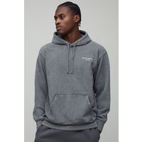 Oversize Hoodie mit Limited Edition Text Print - Grau - M, Grau von boohooman