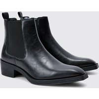 Chelsea-Stiefel im Western-Style - Schwarz - 44, Schwarz von boohooman