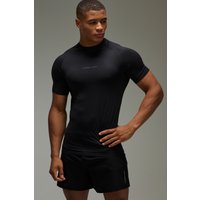 Man Active Muscle-Fit Mesh T-Shirt - Schwarz - XS, Schwarz Man Active Muscle-Fit Mesh T-Shirt - Schwarz - XS, Schwarz von boohooman