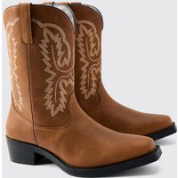 Cowboy-Stiefel - Beige - 42, Beige von boohooman