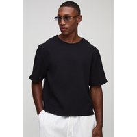 Kurzes kastiges T-Shirt - Schwarz - XS, Schwarz von boohooman