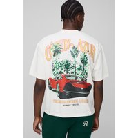 Kastiges Oversize T-Shirt mit Print - Ecru - XL, Ecru Kastiges Oversize T-Shirt mit Print - Ecru - XL, Ecru von boohooman